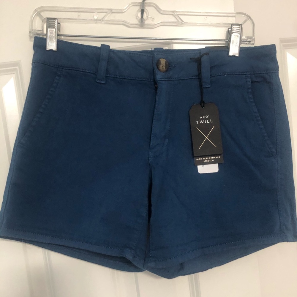 Navy stretchy brand new midi shorts